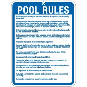 Pool Sign - "Pool Rules" - Idaho and Iowa