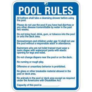 Pool Sign - "Pool Rules" - Montana