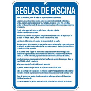 Pool Sign - "Pool Rules" - Spanish