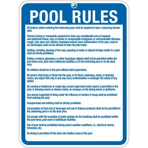 Pool Sign - "Pool Rules" -  Standard