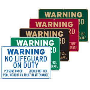 Pool Signs - "Warning No Lifeguard" - Texas 