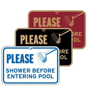 Pool Signs - "Please Shower Before Entering Pool"
