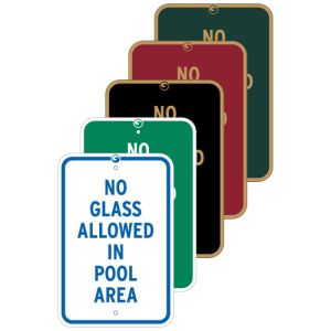 Pool Sign - "No Glass Allowed"