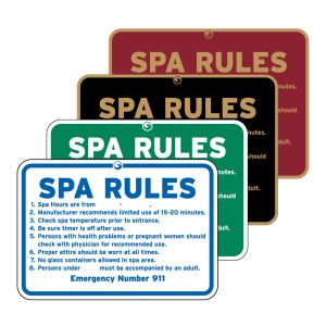 Pool Signs - "Spa Rules"