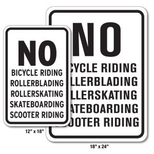 Property Rules Signs - "No Bicycle Riding"