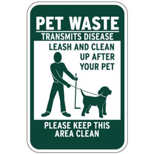 Pet Waste Signs - "Pet Waste Transmits Disease"
