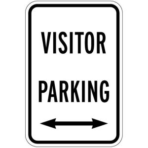 Visitor Parking Signs - Left and Right Arrows - Black