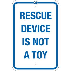 Pool Signs - "Rescue Device Is Not A Toy"