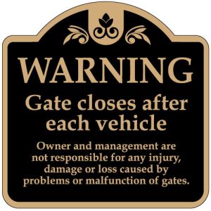 Automatic Gate Signs - "Warning" Dome