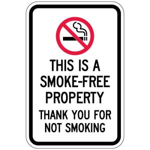 No Smoking Signs - "Smoke Free Property"