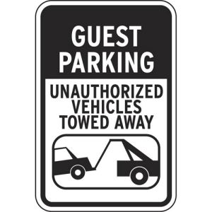 Visitor Parking Signs - "Guest Parking" Black