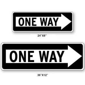 One Way Right Arrow Signs