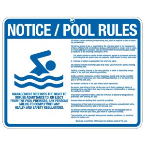 Pool Sign - "Pool Rules with Graphic"- California