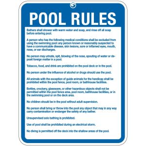 Pool Sign - "Pool Rules" - Alaska