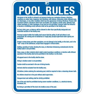 Pool Sign - "Pool Rules" - Kentucky