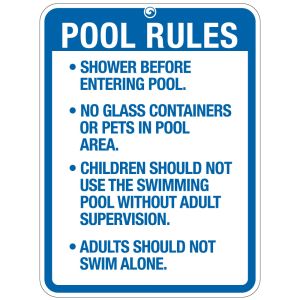 Pool Sign - "Pool Rules" - North Carolina