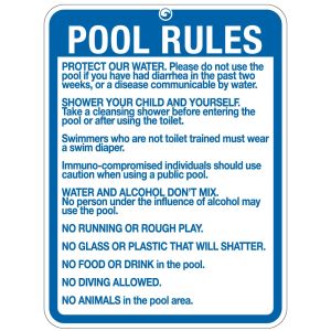 Pool Sign - "Pool Rules" - Oregon