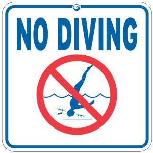 Pool Sign - International "No Diving" 