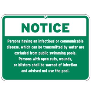 Pool Signs - "Infectious or Communicable Disease"