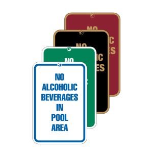 Pool Signs - "No Alcoholic Beverages"