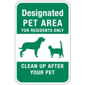 Pet Area Sign - "Residents only"