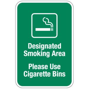 No Smoking Signs - "Please Use Cigarette Bins"