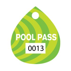 Pool Pass - Green Swirls - Water Drop
