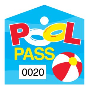 Pool Pass - Beach Ball Fun - House Shape	