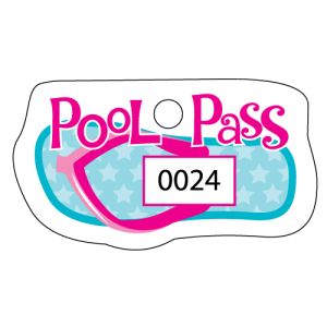 Pool Pass - Aqua Flip Flop - Die Cut