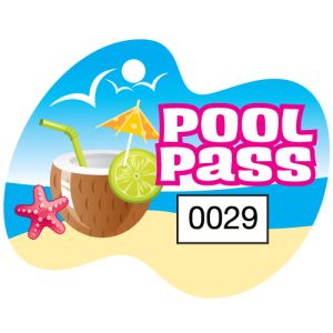 Pool Pass - Hawaiian Coconut - Die Cut