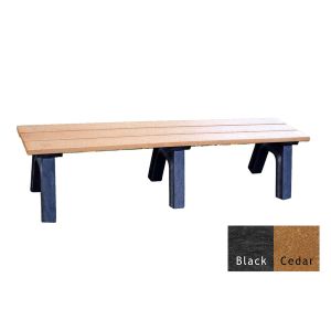 Recycled Plastic Outdoor Flat Bench - 6 Ft