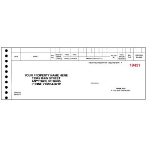 Rent Receipts for Pegboard System