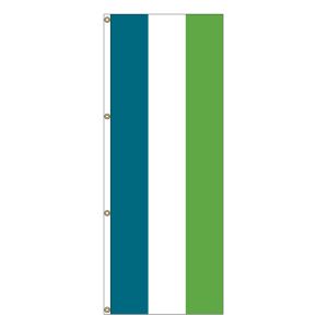 Vertical Flag - Teal, White, Lime Stripe