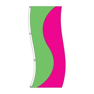 Vertical Flag - Lime Green and Hibiscus Pink