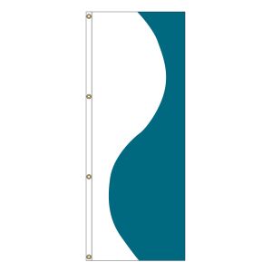 Vertical Flag - White and Teal