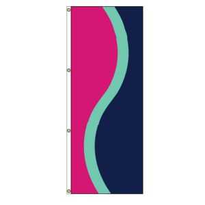 Vertical Flag - Hibiscus Pink, Aqua, Navy