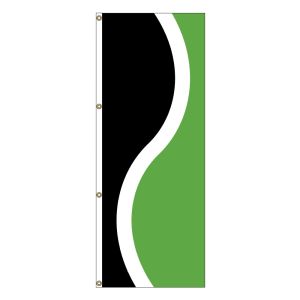 Vertical Flag - Black, White, Lime