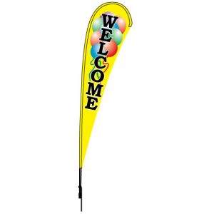 Tear Drop Flag - Yellow Balloons - 10' Kit