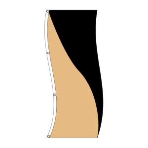 Vertical Flag - Black, Tan Diagonal