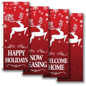 Vertical Holiday Flags - Elegant Reindeer