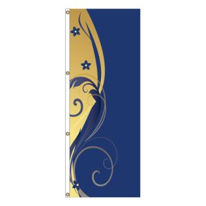 Vertical Flags - Elegant Swirl - Blue