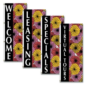 Vertical Flags - Bold Floral