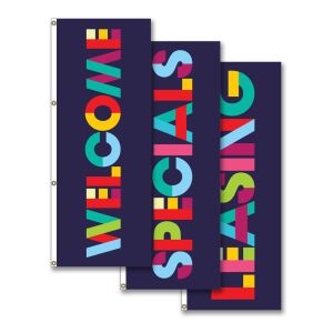 Vertical Flags - Bright Letters