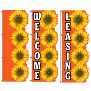 3D Vertical Flags - Striking Sunflower