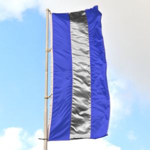 Vertical Flag - Royal Blue, Silver Stripe