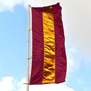 Vertical Flag -  Burgundy, Gold Stripe