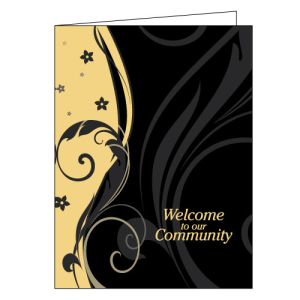 Welcome Folder - Elegant Swirl - Black 