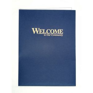 Welcome Folders - Gold Stamped - Blue