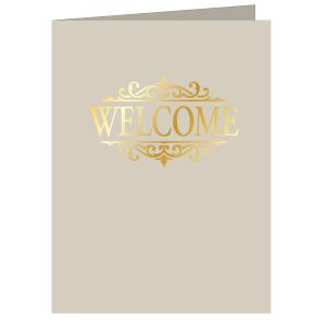 Welcome Folder Linen - Gold and Ivory