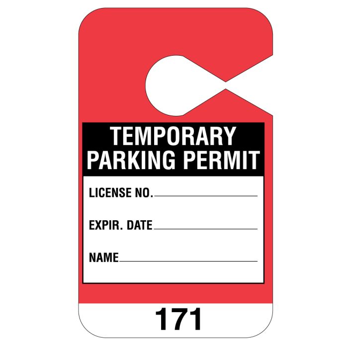 Temporary Parking Permit Hang Tags (100 pack) - Great American